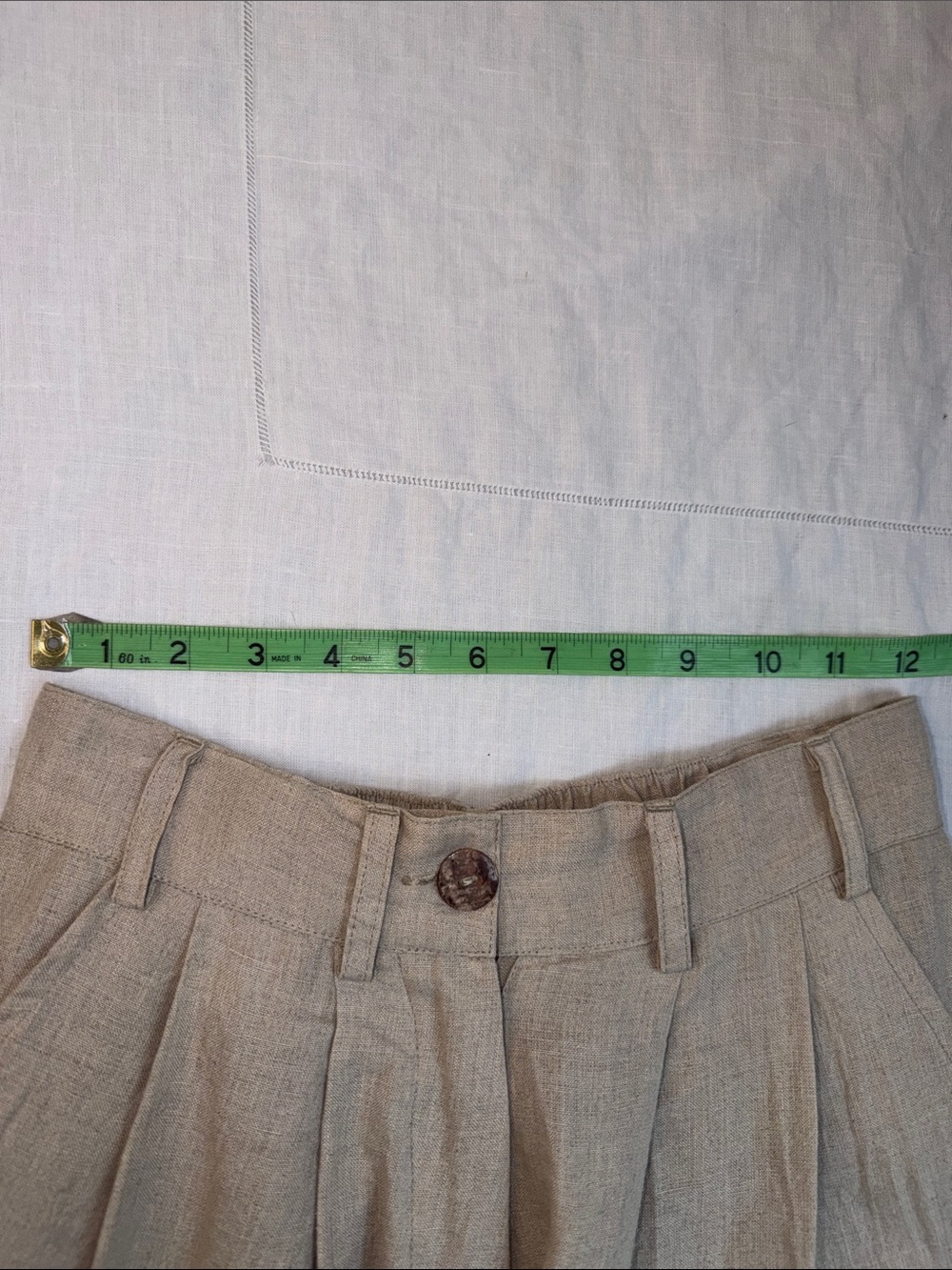NWT Luciee Tapered Suiting Linen Trouser XS Natural Brown - Picture 10 of 12
